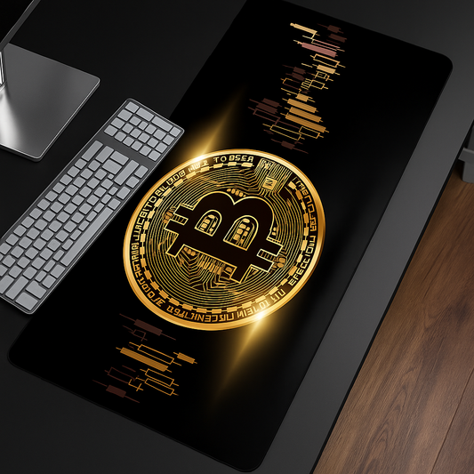 Bitcoin XXL Gaming Mousepad (700 x 300 x 3 mm) – Krypto Schreibtischunterlage für Gamer & Büro